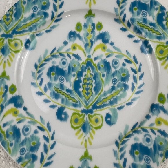 Johara by Dena Home Set of 5 Porcelain Salad / Luncheon Plates 8" Blue Yellow - Picture 4 of 10